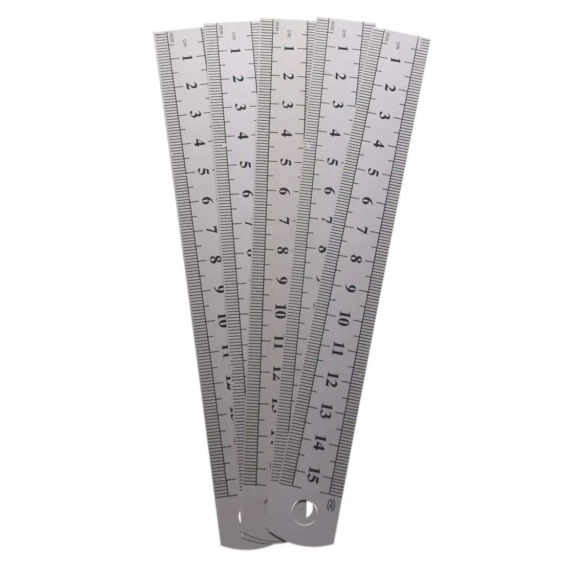 5-Piece Double Rulers, 15cm/6-Inch Stainless Steel Straight Rulers with Dual-Side Markings for Tools & Hardware Organization, Double Ruler