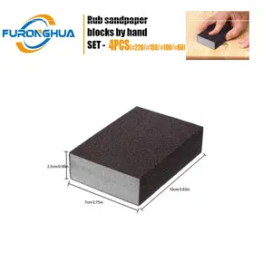 4 Pack Heavy Duty Sanding Sponge Blocks Washable Reusable Multi-Surface Wood Drywall Metal Glass Polish Ergonomic Grip DIY Home Renovation Tools