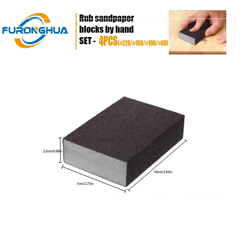 4 Pack Heavy Duty Sanding Sponge Blocks Washable Reusable Multi-Surface Wood Drywall Metal Glass Polish Ergonomic Grip DIY Home Renovation Tools