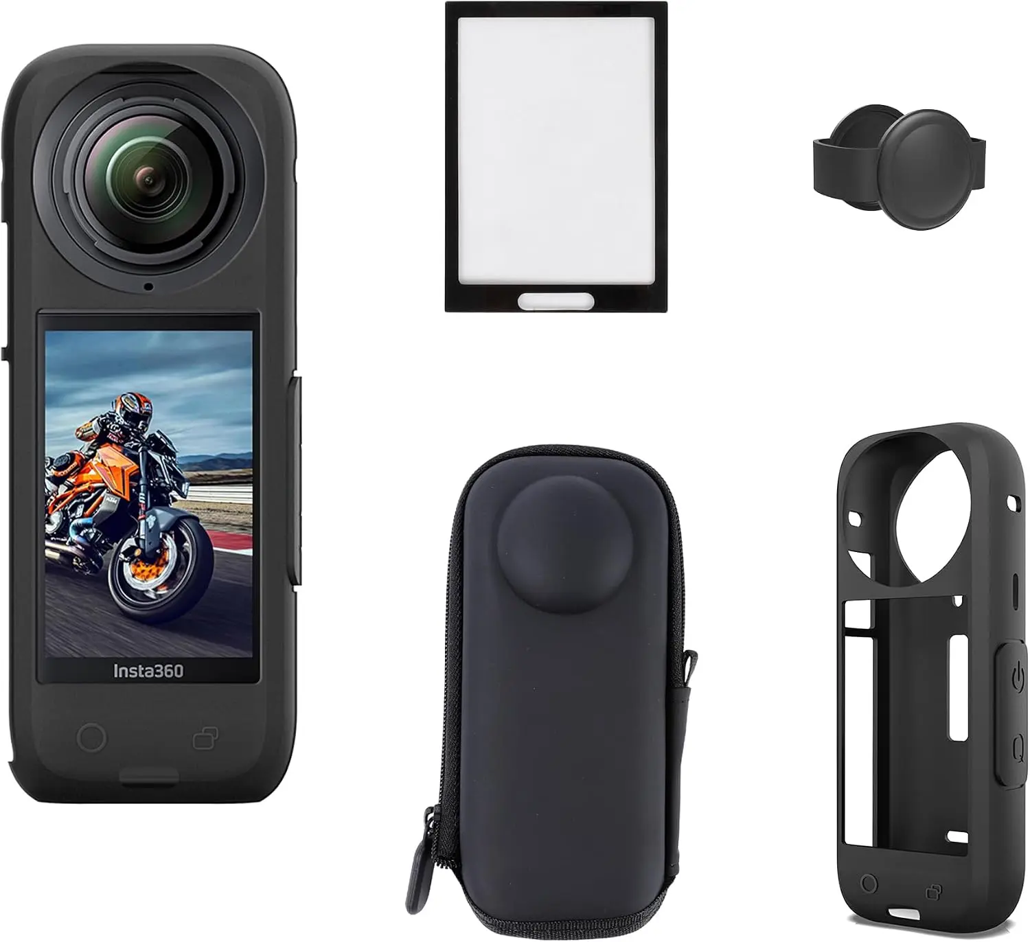 X4 Camera Protective Accessories Kit for Insta360 X4, Insta 360 X4 Bundle Include Camera Case/Silicone Protective Cover/Screen Protectors Accessory