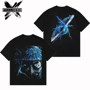 TRAIL HERO - RAIDEN Premium Acid Washed Hoodie T-Shirt, Mortal Kombat Villains Hoodie Shirt, Character Game Fans Shirt, Villains Washed Shirt, Mortal Kombat Fans T-Shirt, Game Graphic Tee Cotton