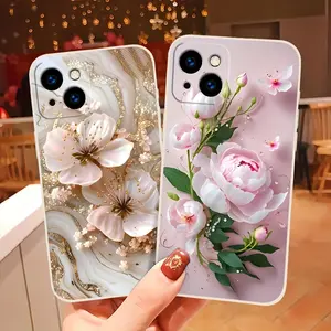 Pink peony pattern, full lens protection cover, non-slip, shockproof, suitable for iPhone 16 15 14 13 12 11 XS X and other series of mobile phone cases, can be given as a gift to friends and family