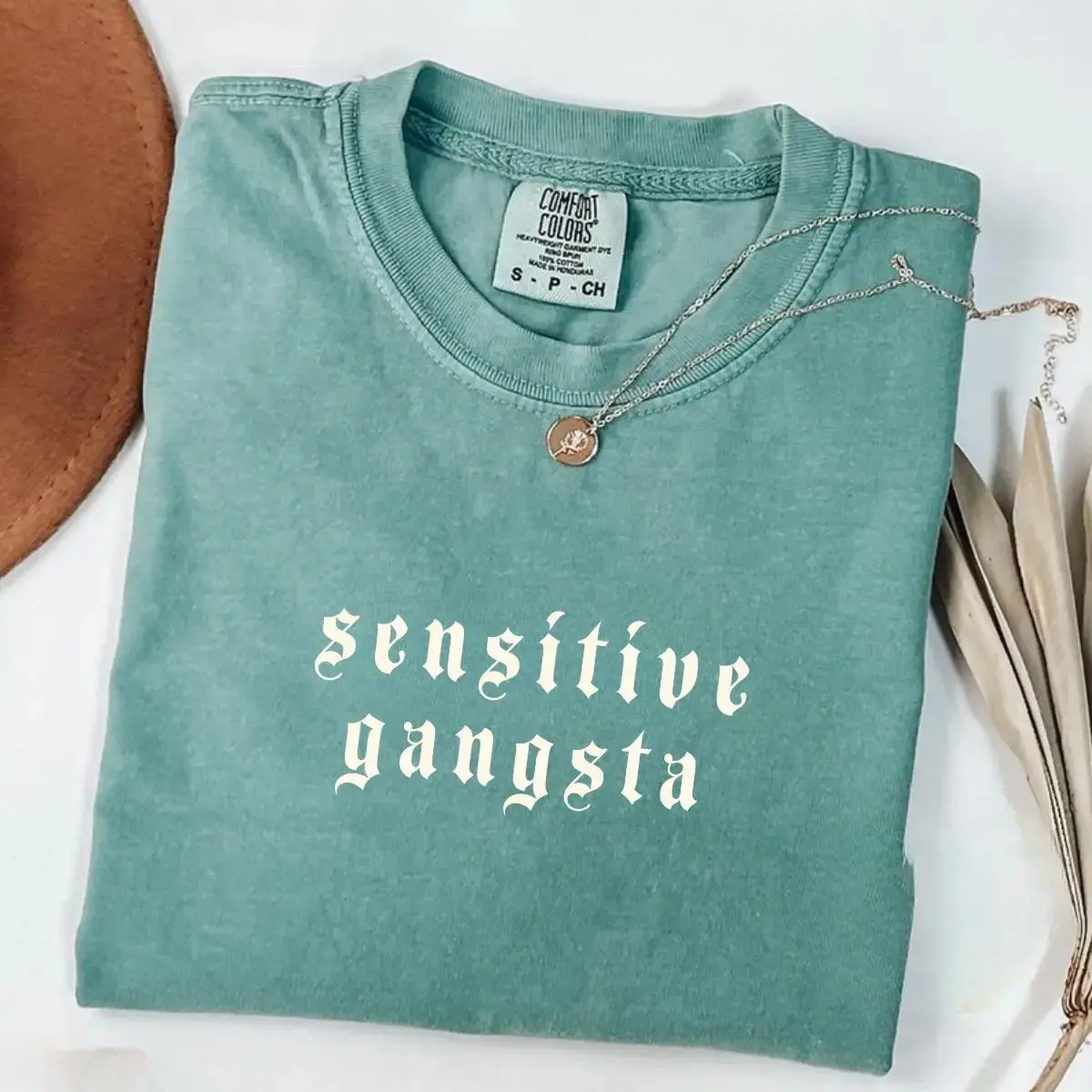 Comfort Colors Sensitive Gangsta Mommy Mamacita Funny Meme Quote Trendy Retro Graphic Cotton T-shirt for Daily Sarcastic Humor Fans, Apparel Made In The USA		