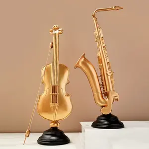 Vintage Violin Ornament, Home Decor Ornament, Luxury High-End Instrument Decor for Living Room TV Cabinet Wine Rack, Perfect Christmas Gift