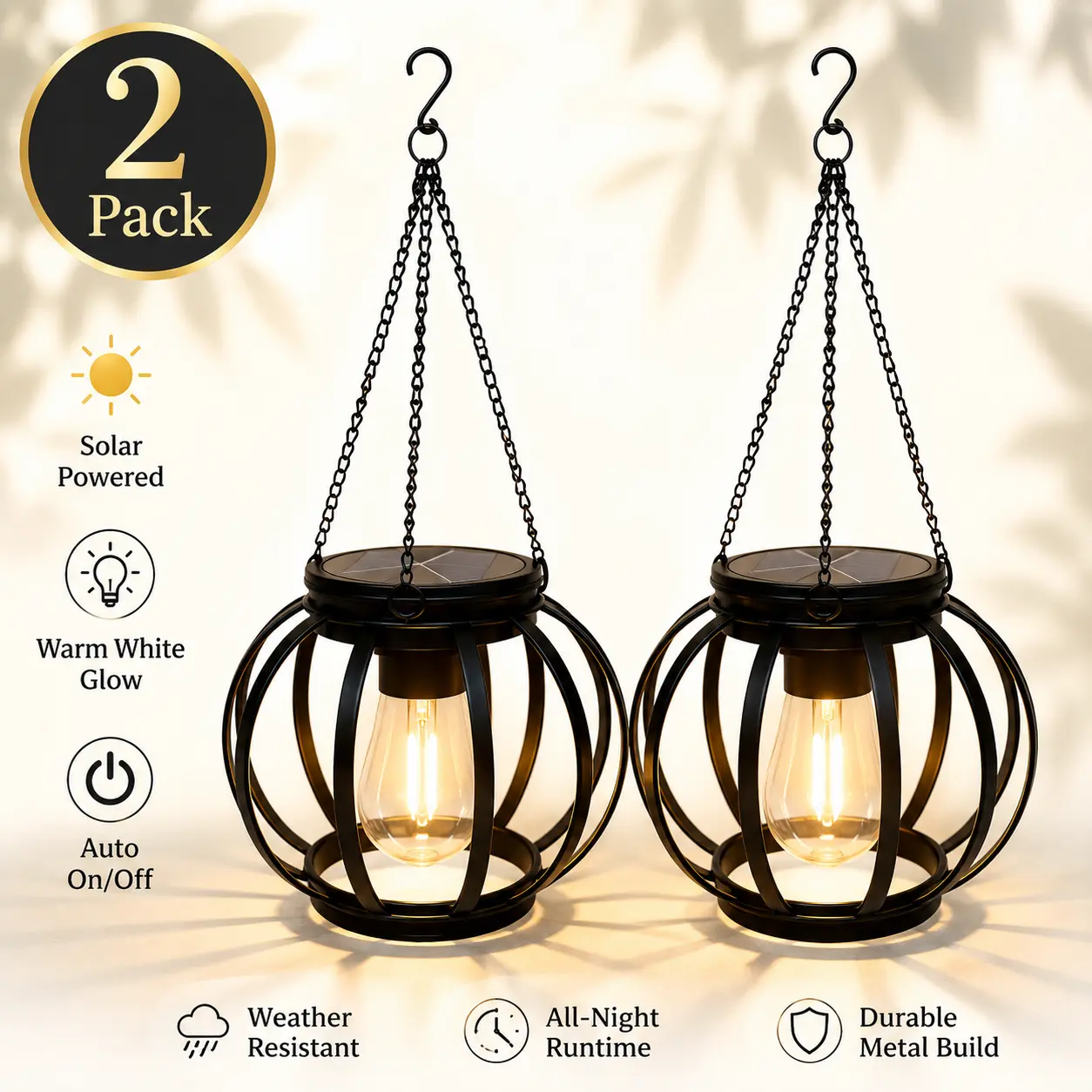 APZZLOXH Solar Pumpkin Hanging Lanterns - Waterproof Vintage Metal Outdoor Lights, Warm White Decorative Lamps for Patio, Porch