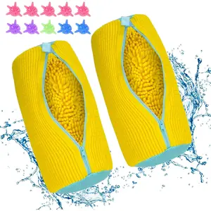 Shoe Machine Bag, 2 Pack Sneaker Cleaner Kit with 10 Washer Balls for Gym Sneakers and Flats, Shoe Laundry Bag with Zipper Protection,Large Size for's, Men's, and Kid's Shoes