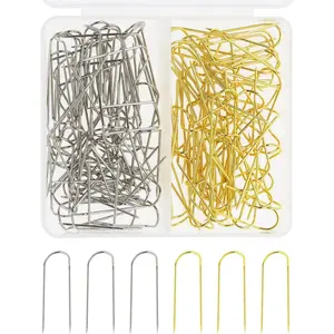 120 count U Shaped Fork Pins for Sewing Quilting  Multipurpose Straight Double Blocking Craft Pins for Fabric DIY Making  Decor  Display Wreaths Flower , &