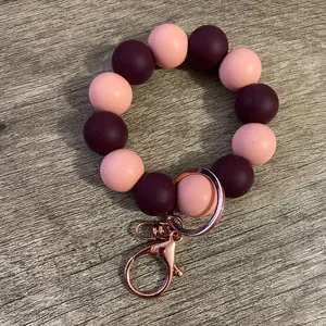 Pink & Burgundy mini wristlet