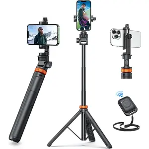 62" Phone Tripod, Tripod for IPhone & Selfie Stick with Remote, Extendable Cell Phone Stand & Ultimate Phone Holder, Solidest Phone Stand Compatible with IPhone/Android for Gifts