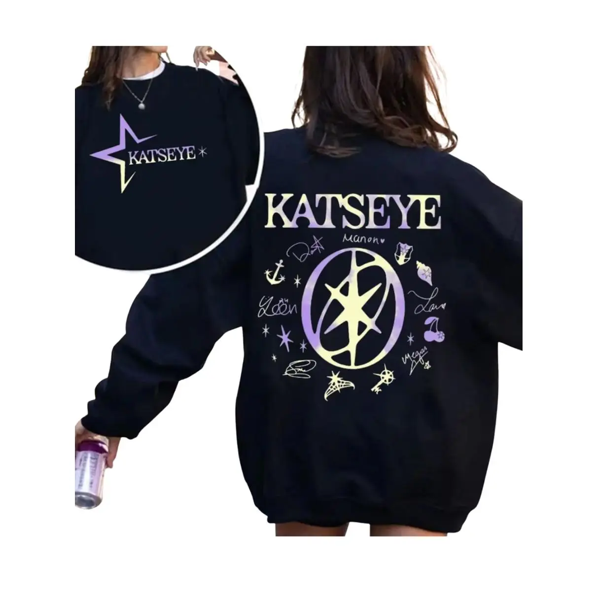 Kat5ey3 Unisex Sweatshirt, Kpop Graphics Hoodie Tshirt, All Member Tee, Unisex Sweater Pullover Tee