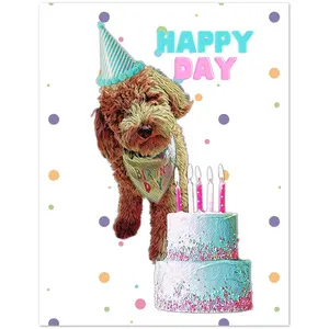 Goldendoodle Greeting Cards Pack of 10 Birthday Cake Design with Premium Envelopes for Any Occasion