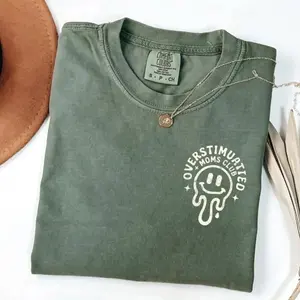 Comfort Colors Overstimulated Moms Club Shirt, Funny Mama Graphic Tee, Trendy Mother’s Day T-Shirt, Cute Birthday Mom Gift