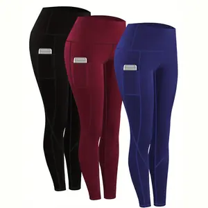 Women’s High-Waisted Seamless Leggings with Practical Pockets, Gym Sportswear Bottoms, Sporty Sports Bottoms for Yoga & Running, All-Season Exercise Pants