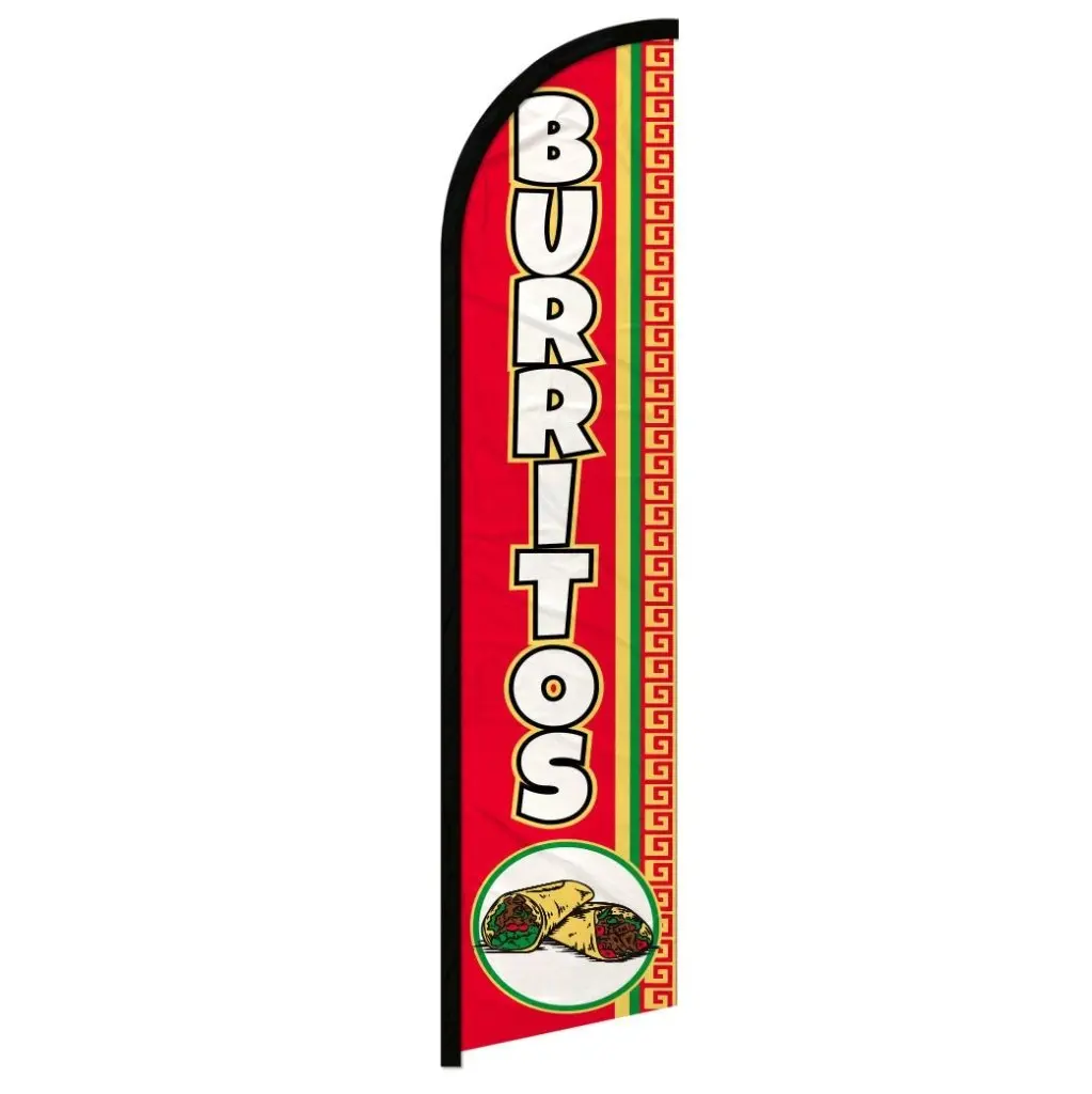 11.5ft Red Burritos Windproof Standing Banner Backdrop, Festive Home Supplies for Outdoor Parties, Party Decor Banners