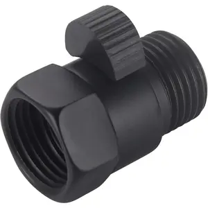 Matte Black Water Flow Control Valve 1/2" Brass Shut Off Valve Water Pressure Regulator Replacement for Handheld Shower System