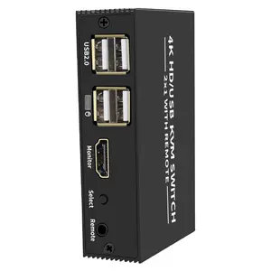 4K 2X1 USB HDMI KVM Switch Desktop Controller For Sharing Keyboard Mouse And Monitor