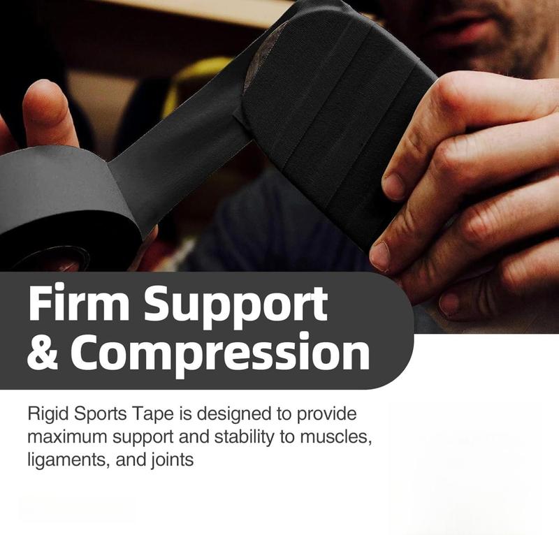 4 Rolls Black Athletic Tape, Sports Tape, Very Strong Easy Tear Wrist Ankle Tape, No Sticky Residue | Athletes, Medical, Athletic Trainers- 1.5inch x 15yards