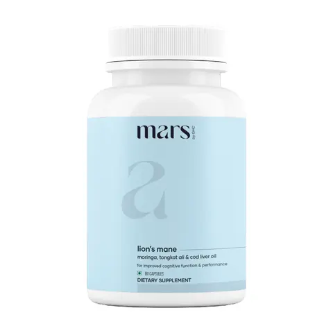 Mars Pure Lion's Mane Caps: 60 N, Powered with Moringa & Cod Liver Oil, Premium Extract for Mental Clarity, Fitness & Healthcare Supplement