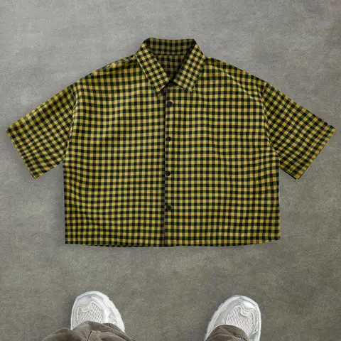 Men's Regular Fit Plaid Checkered Print Short Sleeve Shirt, Casual Button Front Street Comfy Breathable Top for Summer, Fashion Men's Clothes for Daily Wear, Menswear