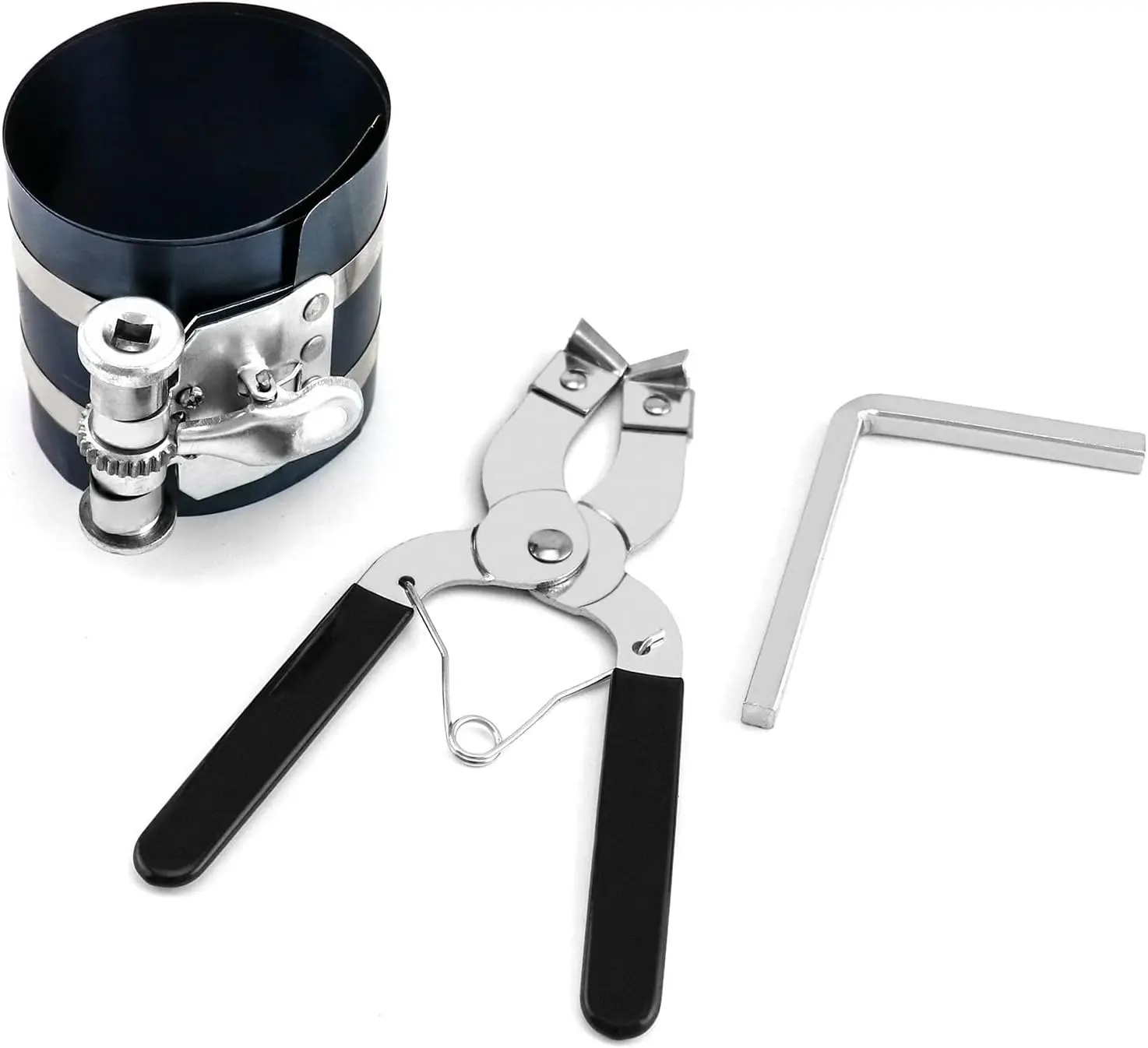 Piston Installer Pliers, Car Engine Adjustable Piston Ring Installer Removal Kit, Compressor Tool and Piston Ring Pliers