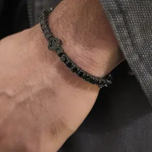 Men’s Clover Tennis Bracelet - Black Bracelet | Gifts for him