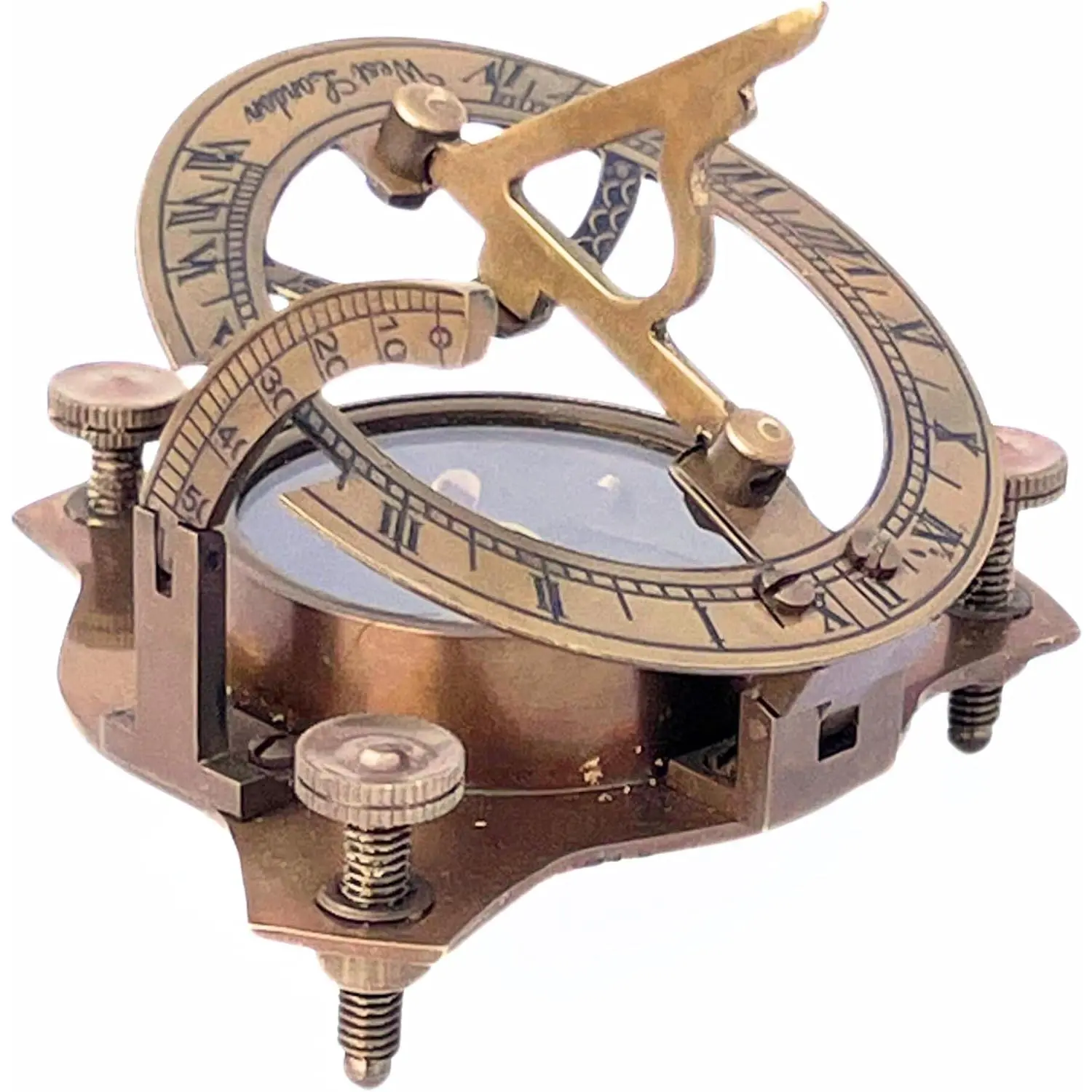 Vintage Brass Compass Antique Marine Sundial Compass Fully Functional Handmade Collectible for Solo Travellers Hikers Trekking Home Decor