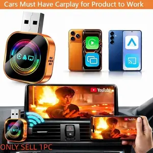 2026 New 4-in-1 AirPlay upgraded version with wired-to-wireless CarPlay adapter, fast connection, no delay, hands-free calling, universal charger, Wireless fast charging, CarPlay car accessory, heat dissipation function, creative gift for daily use