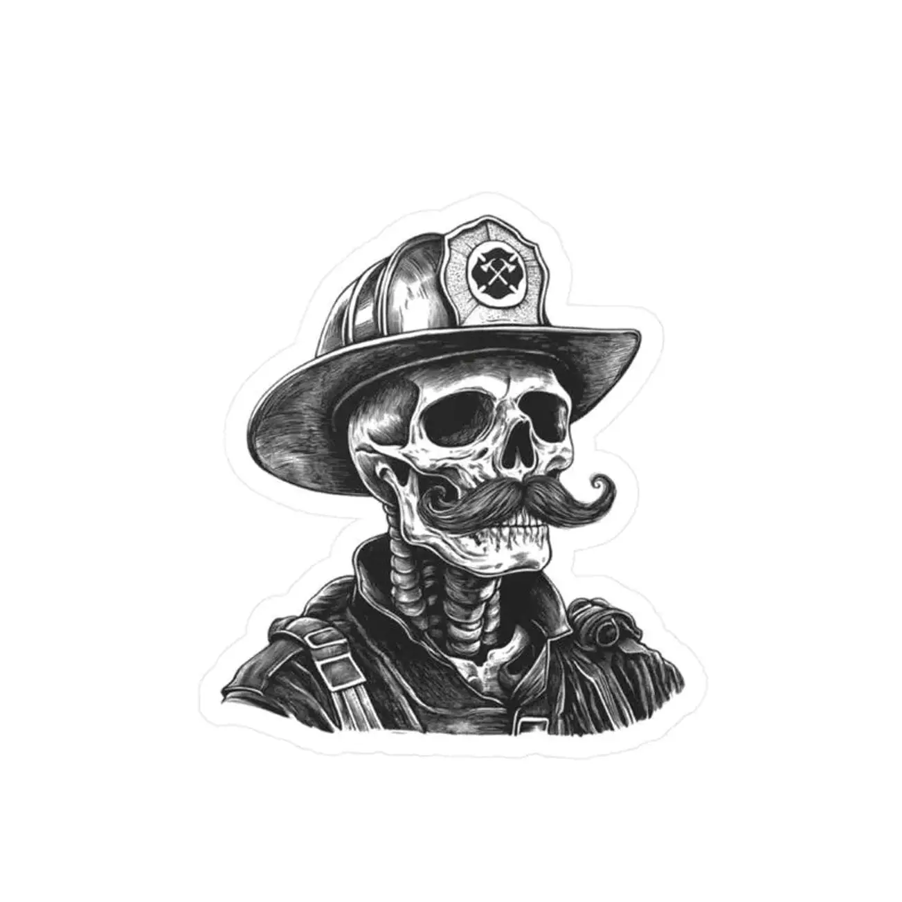 Skeleton firefighter vinyl sticker, Firefighting Humor Sticker, Laptop Water Bottle Decal Sticker Skeleton firefighter vinyl sticker, Firefighting Humor Sticker, Laptop Water Bottle Decal Sticker