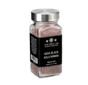 The Spice Lab Kala Namak Black Salt - Indian Himalayan Black Salt - French Jar - Vegan Kala Namak Salt Pure and Natural Indian Black Salt Gluten Free - Vegan Tofu Scramble Seasoning Natural Egg Taste