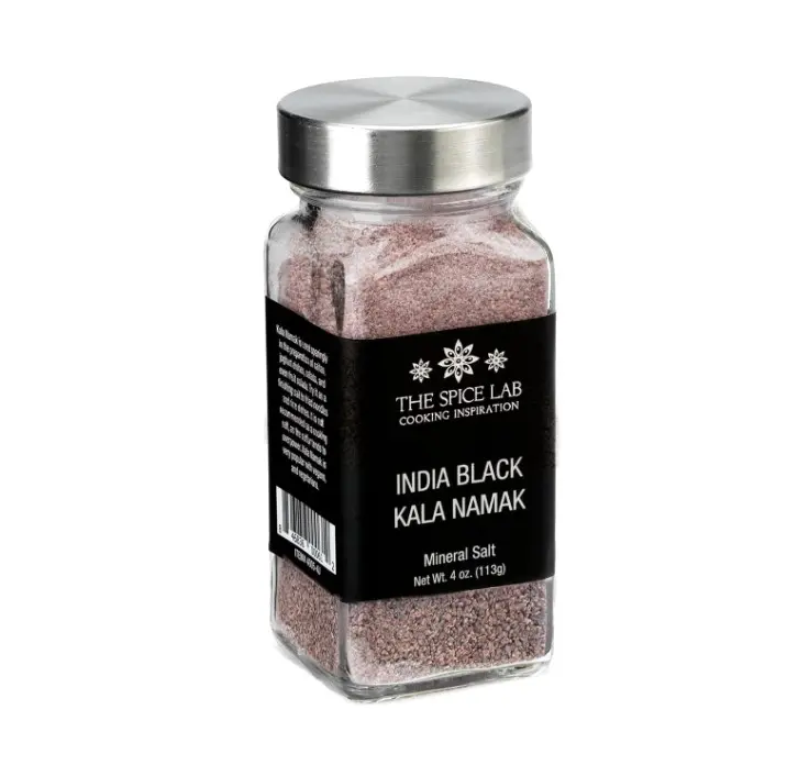 The Spice Lab Kala Namak Black Salt - Indian Himalayan Black Salt - French Jar - Vegan Kala Namak Salt Pure and Natural Indian Black Salt Gluten Free - Vegan Tofu Scramble Seasoning Natural Egg Taste