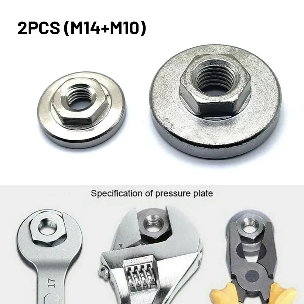 2Pcs M10M14 Thread Replacement Angle Grinder Flange Nut Set Tools For Power Tool