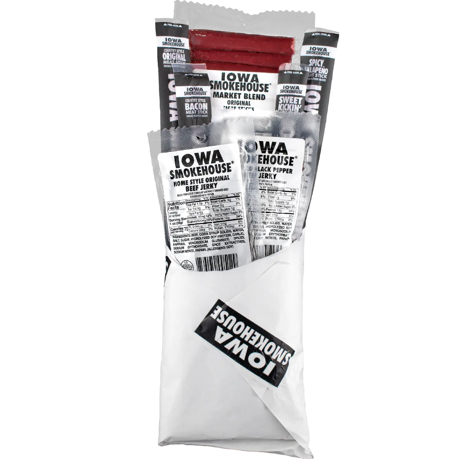 Iowa Smokehouse Sampler Pack - Regular, with High-Quality Beef and Pork
