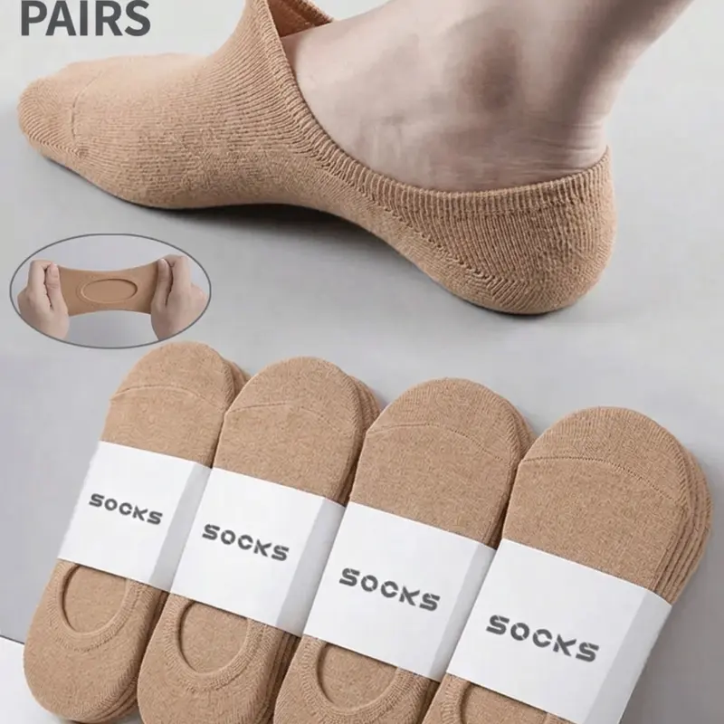 Women's Invisible Boat Socks, Fitted Plain Casual Socks, Breathable Anti-Slip Design, Comfortable Daily Wear, Ideal for Commuting & Casual Use, Non Slip Socks