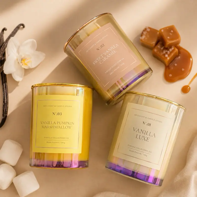 Vanilla Harmony Luxury Candles Collection, Cozy Scent Home Decor, Premium Home Fragrance Supplies