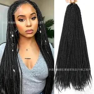 Cross-border Xuchang women's wigs, hand-twisted two-strand braids, ponytail, Box Braids, synthetic fiber crochet dreadlocks, wholesale