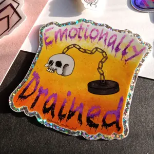 Glittery emotionally drained surreal vinyl sticker Decorative Waterproof