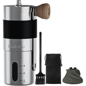 Manual Coffee Grinder Ceramic Burr 20g Capacity Adjustable Grind Setting Portable Size for Camping 304 Stainless Steel