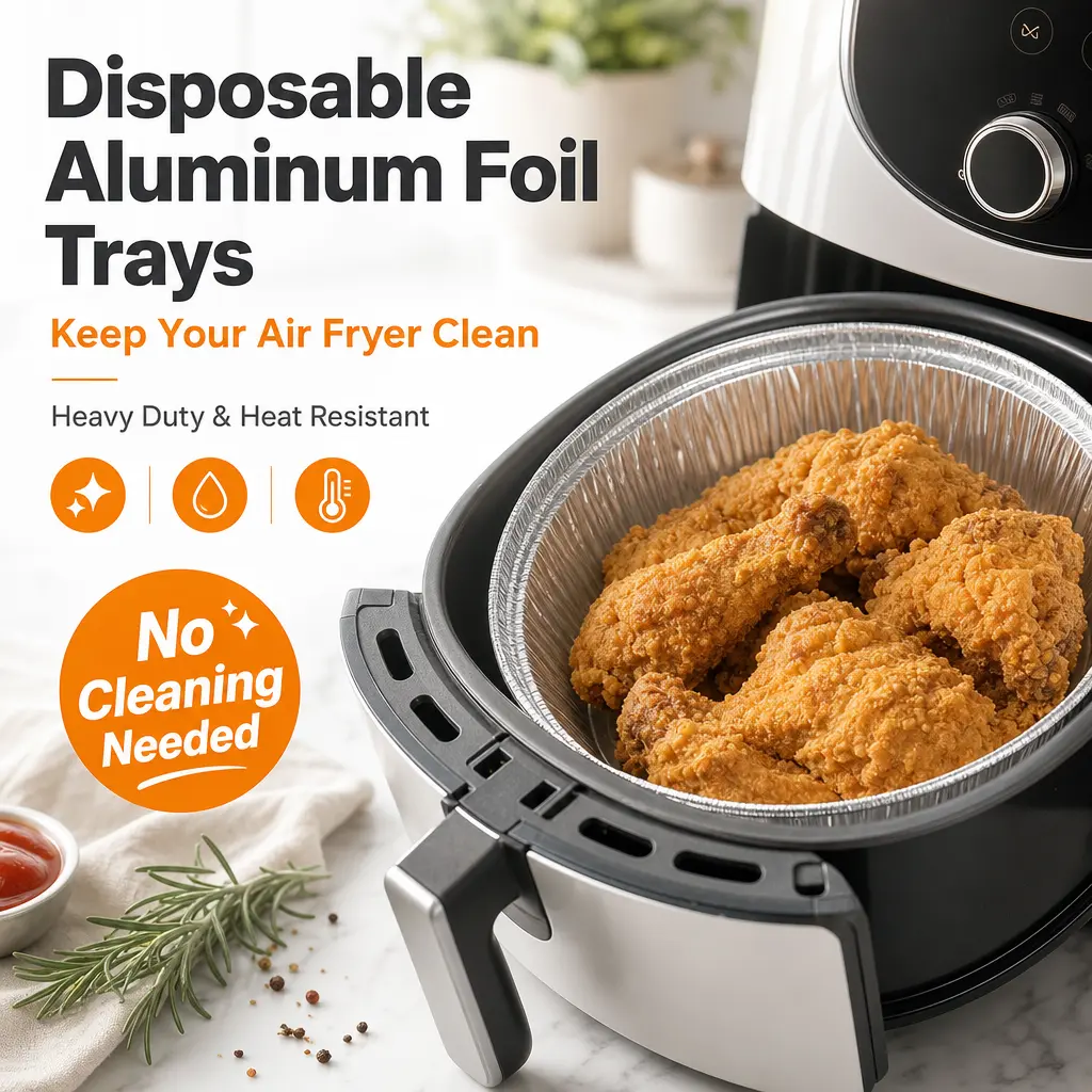 10PCS 8 Inch Round Aluminum Foil Pans, Disposable Tin Baking Containers for Cooking, Storage, Freezer & Oven Safe