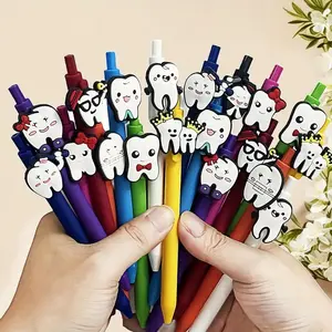 20/10pcs Retractable Ballpoint Pens - Medium Point - Fun Dental & Nurse Design - Durable Plastic - Stationery for Adults, Birthday Party Gifts, Office Supplies, Novelty Pens, Vibrant Colors, Smooth Writing, Retractable Pens, Office, Funny Teacher Pens