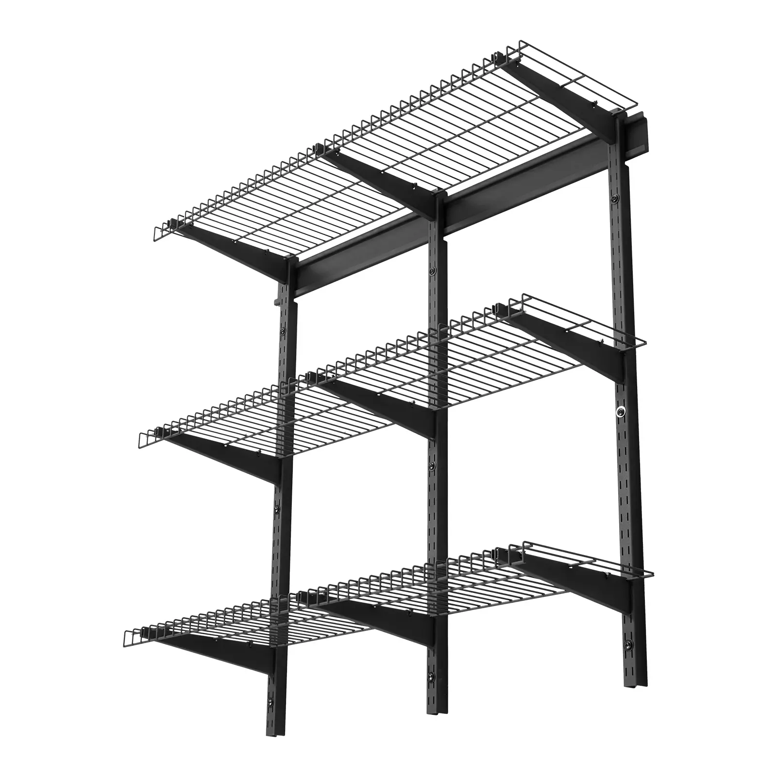 VEVOR 3-Layer Heavy Duty Wall-Mounted Garage Steel Organiser, 0.9x3 ft Adjustable Space-Saving Bracket Model Shelving & Storage, 11x36 in Per Shelf, 450lbs Total Capacity, Black Rack (Father's Day Gift for Garage Organization)