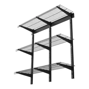 VEVOR 3-Tier Heavy Duty Wall Garage Shelving, 0.9 x 3 ft Steel Wall Mounted Shelving Unit, 11 x 36 Inch Per Shelf Floating Storage Metal Rack for Garage with 450 lbs Total Weight Capacity, Black