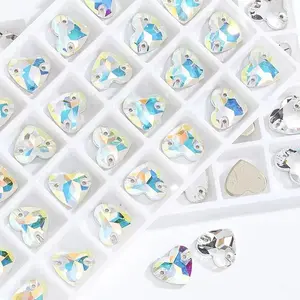 Heart Sew-On High Quality K9 Crystal Beading Gems DIY Clothes Decoration