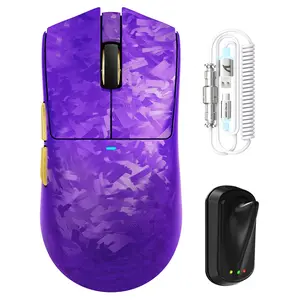 ATTACK SHARK X11ULTRA Carbon Fiber Wireless Gaming Mouse,8K Polling, PAW3950MAX Gaming Sensor,59g Ultra-Lightweight,Nordic 54L15 MCU Chip,Wired/BT/2.4Ghz with RGB Coiled Cable