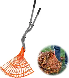 Walensee Rake for Leaves, Heavy Duty Leaf Picker Upper & Leaves Scooper, Leaf Grabber with Long Steel Handle, Multi-Use Garden Claw and Hands Rake for Lawn & Yard Shrub Cleanup