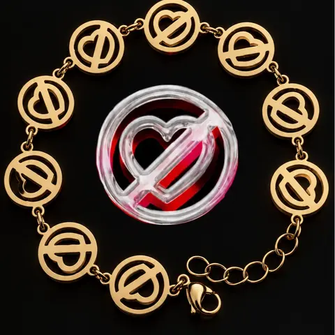 Fuerza Pero No Te Enamores Stainless Steel Heart Shaped Couples Bracelet Unisex