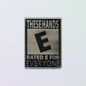 These Hands, Rated E for Everyone — ESRB Scrappy Meme Enamel Lapel Pin Accessory