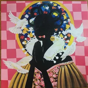 Hope by Olajide Kuti. Canvas. Size: 20 x 20 inches.  This is an associated image  of a Design Featuring Doves and Floral Elements. Wall Art.  Ready to hang.