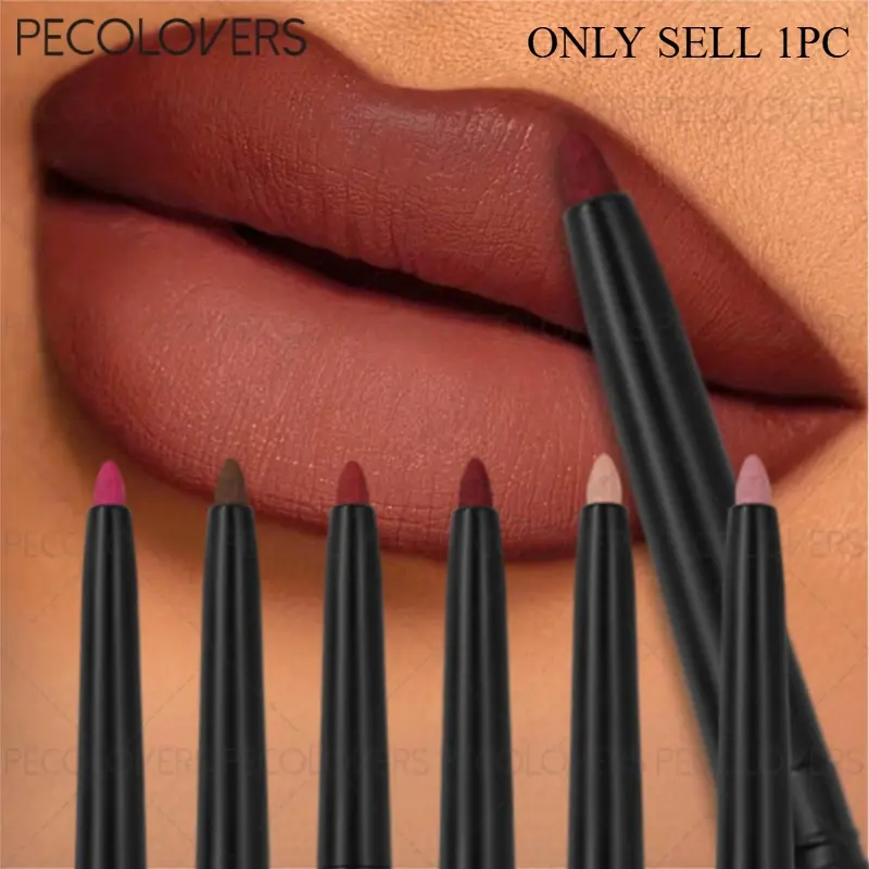 1pc Velvety Matte Lip Liner Pen, Lipliner, Waterproof All Day Color Lock, Define Lip Outline Naturally, Rich Assorted Shades, Daily Office Dating Travel Portable, Birthday Holiday Gift For Women Lip Makeup Cosmetic, Lip Liner Singles