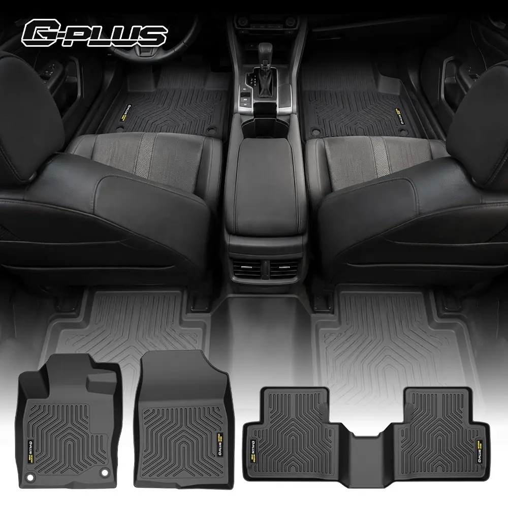 G-PLUS TPE All-Weather Floor Mats, Waterproof Anti-Slip Car Liners for 2016-2021 Honda Civic Sedan & Hatchback Coupe, Auto Car Interior Accessory Kit, Car Accessory