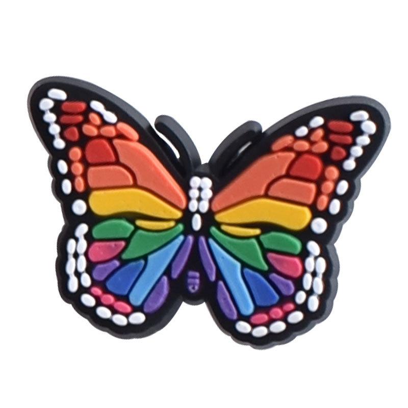Colorful Butterfly Croc Shoe Charms Decoration for Kids Boys Girls Women Men PVC Wristband Sandals Clog Accessories Party Favor with Dragon and Character Designs
